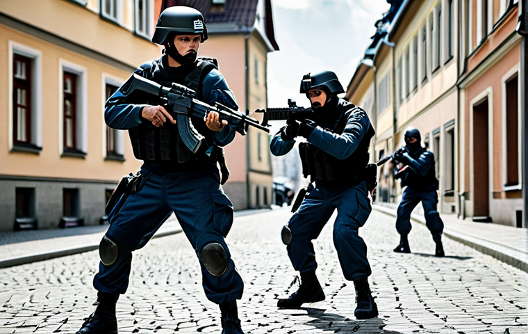 **
"A group of fully clothed KSK soldiers in appropriate attire, practicing urban combat training in a realistic German city setting. They are demonstrating teamwork and tactical maneuvers, safe for work, perfect anatomy, natural proportions, professional training exercise, daylight, high quality, modest, appropriate content."
**